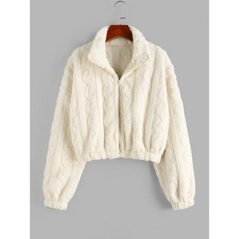 Faux Fur Fuzzy Drop Shoulder Coat