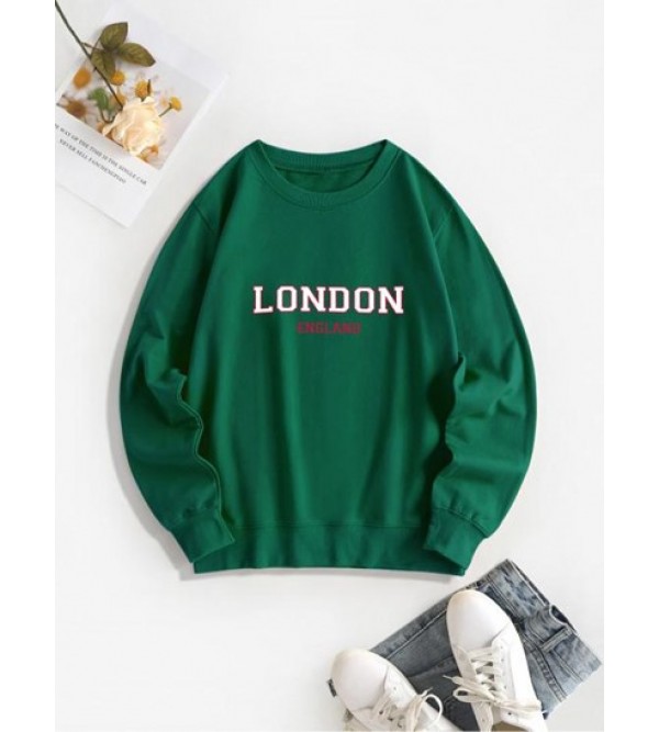London Print Pullover Sweatshirt